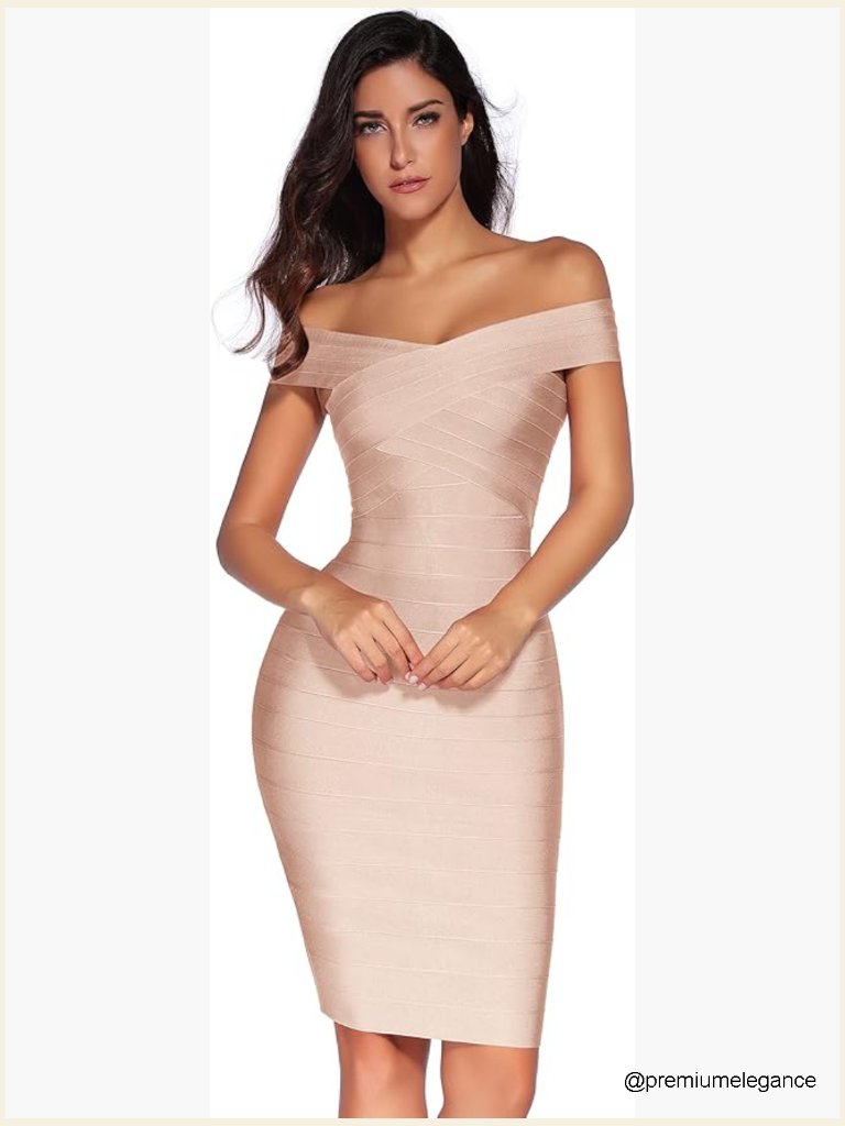 Off Shoulder Bandage Bodycon Mini Dress Cocktail Party Night Out